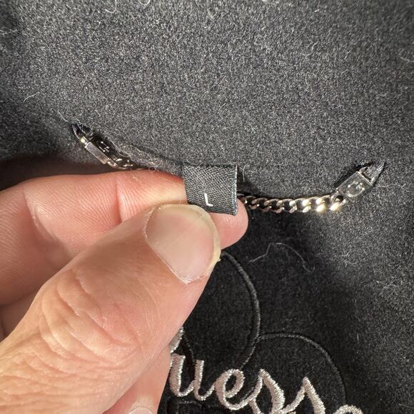 Guess Coat Womens Large Black Wool Blend Toggle Duffle Mid Length Lined Winter - Picture 5 of 13